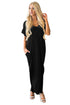 Sexy Black Beachy Keen Ruffle Sleeve T-shirt Maxi Dress